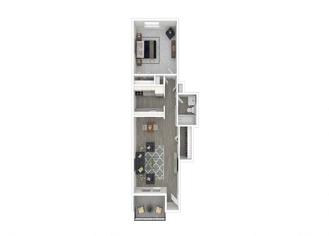 Floor plan for 1 bed, 1 bath, 550 sqft